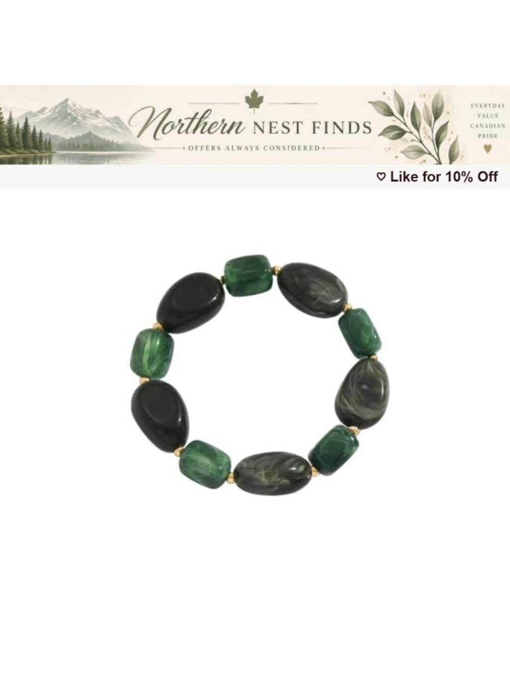Resin Beaded Stretch Bracelet Boho Summer Jewelry Gift for Women